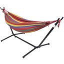 Ver imagem 1 de Rede de Descanso Dormir com Suporte Desmontável Área de Lazer Camping Importway Iwsrr-Vm Vermelho