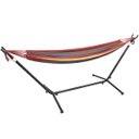 Ver imagem 4 de Rede de Descanso Dormir com Suporte Desmontável Área de Lazer Camping Importway Iwsrr-Vm Vermelho