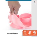 Ver imagem 2 de Kit Introdução Alimentar Bebê Treinamento Prato Talher 10 Peças Rosa