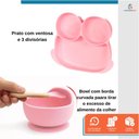 Ver imagem 3 de Kit Introdução Alimentar Bebê Treinamento Prato Talher 10 Peças Rosa