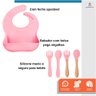 Kit Introdução Alimentar Bebê Treinamento Prato Talher 10 Peças Rosa - 5