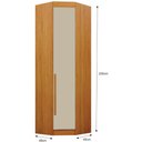 Ver imagem 3 de Guarda Roupa Modulado Individual Oblíquo Orion Cinamomo Off White 1 Porta Leifer Móveis