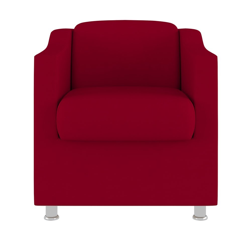 Poltrona Decorativa Tilla Reforçada Sala, Consultório – Balaqui Decor Cor:Vermelho - 3