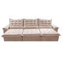 Ver imagem 5 de Sofá Retrátil e Reclinável 3,55m Cama inBox Big Fresh com SoftGel D40 Velupluma Bege