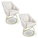 Ver imagem 1 de Kit 2 Poltronas Luxo Alana Suede Base de Ferro Dourado - Pallazio