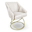 Ver imagem 3 de Kit 2 Poltronas Luxo Alana Suede Base de Ferro Dourado - Pallazio