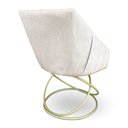 Ver imagem 6 de Kit 2 Poltronas Luxo Alana Suede Base de Ferro Dourado - Pallazio