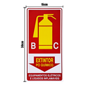Ver imagem 2 de Combo 3 Placas De Sinalização Extintor BC Pó Químico Equipamentos Elétricos E Líquidos Inflamáveis 1