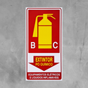 Ver imagem 3 de Combo 3 Placas De Sinalização Extintor BC Pó Químico Equipamentos Elétricos E Líquidos Inflamáveis 1