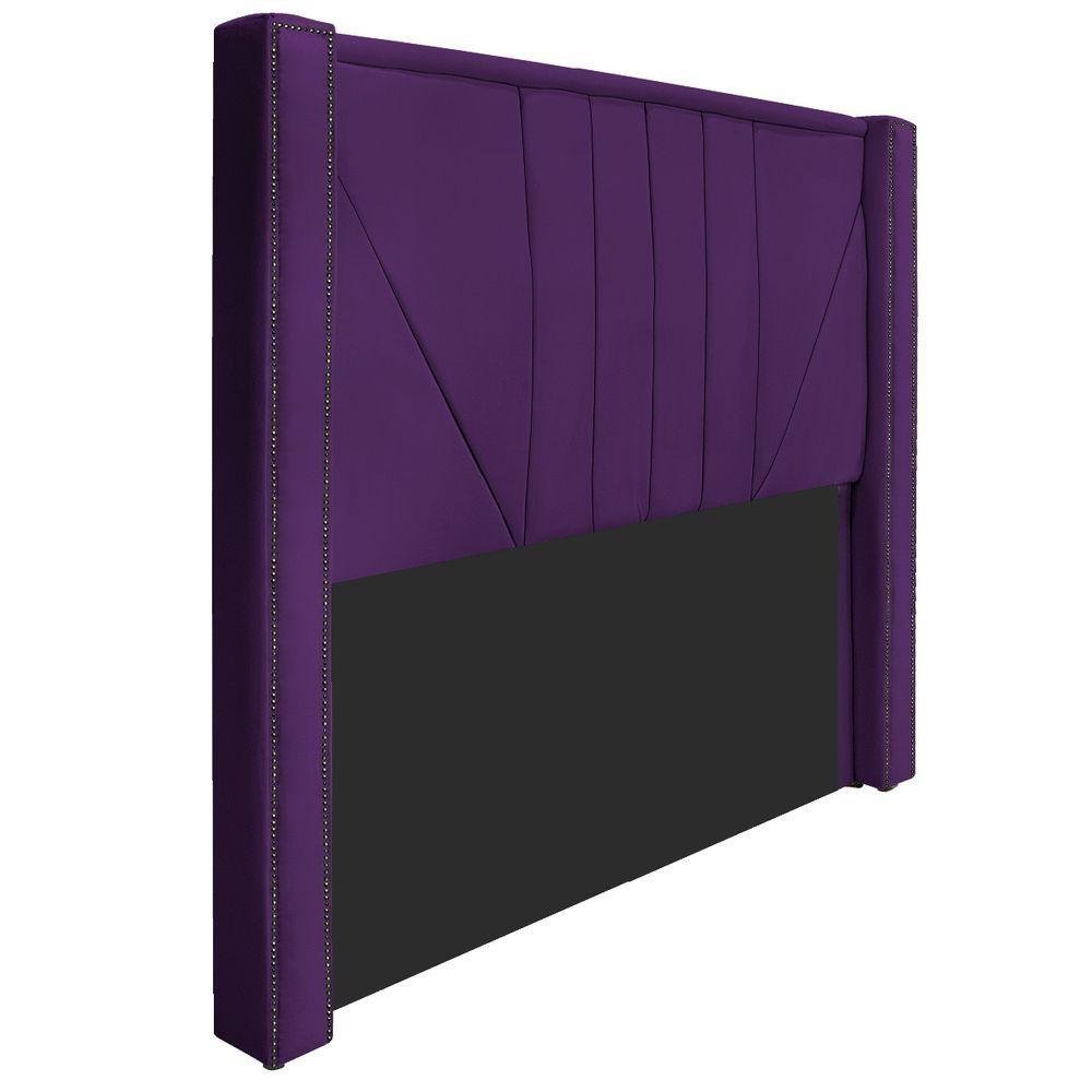 Cabeceira E Baú King 195Cm p/Cama Box - Adj Decor Roxo - 7