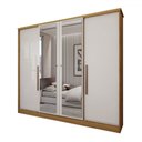 Ver imagem 4 de Guarda-roupa Casal Adam Plus 4 Portas 2 Gavetas com Espelho Marrocos/off White - Panorama Móveis