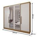 Ver imagem 5 de Guarda-roupa Casal Adam Plus 4 Portas 2 Gavetas com Espelho Marrocos/off White - Panorama Móveis