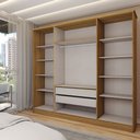 Ver imagem 6 de Guarda-roupa Casal Adam Plus 4 Portas 2 Gavetas com Espelho Marrocos/off White - Panorama Móveis