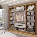 Ver imagem 3 de Guarda-roupa Casal Adam Plus 4 Portas 2 Gavetas com Espelho Marrocos/off White - Panorama Móveis