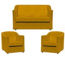 Ver imagem 1 de Kit Namoradeira Decorativa + 2 Poltronas para Sala Manicure Recepção Consultório Mila Suede