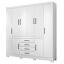Ver imagem 1 de Guarda Roupa Casal 8 Portas com Pés New Realce Branco 84020