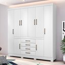 Ver imagem 3 de Guarda Roupa Casal 8 Portas com Pés New Realce Branco 84020