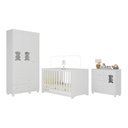 Ver imagem 2 de Quarto de Bebê Completo com Berço Americano 3 em 1 Fofura Multimóveis Mp4653 Branco