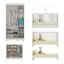 Ver imagem 5 de Quarto de Bebê Completo com Berço Americano 3 em 1 Fofura Multimóveis Mp4653 Branco