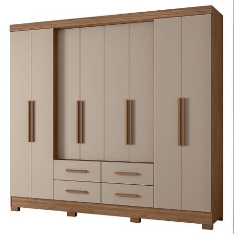 Guarda Roupa Casal 8p 237 Cm San Lorenzo Carvalho Fendi Moval