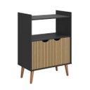 Ver imagem 1 de Aparador Buffet Cantinho do Café Decoração Sala 2 Portas:preto/ripado