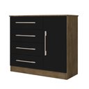 Ver imagem 1 de Cômoda 4 Gavetas 1 Porta Malibu New Jequitibá Preto