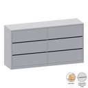 Ver imagem 3 de Cômoda para Quarto com 6 Gavetas 180 Cm 100% Mdf Casa Lar Cor:cinza Sagrado