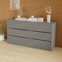 Ver imagem 1 de Cômoda para Quarto com 6 Gavetas 180 Cm 100% Mdf Casa Lar Cor:cinza Sagrado