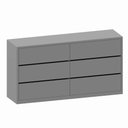 Ver imagem 2 de Cômoda para Quarto com 6 Gavetas 180 Cm 100% Mdf Casa Lar Cor:cinza Sagrado