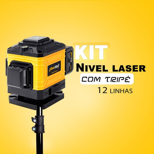 Kit Nível a Laser Profissional 3d com Tripé 12 Linhas - 7