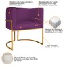 Kit Divã Luna 140cm Lado Direito e 01 Poltrona Base de Ferro Dourado Suede Doce Sonho Móveis Roxo - 6
