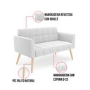 Ver imagem 3 de Namoradeira e 2 Poltronas Pé Palito Natural Elisa Bouclê Off White D03 - D'rossi