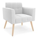 Ver mais imagens de Namoradeira e 2 Poltronas Pé Palito Natural Elisa Bouclê Off White D03 - D'rossi