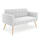 Ver imagem 7 de Namoradeira e 2 Poltronas Pé Palito Natural Elisa Bouclê Off White D03 - D'rossi