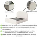 Ver imagem 4 de Cama King Valentina Confortável em Madeira Maciça e MDF Linho Off White Jasper Móveis