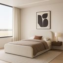 Ver imagem 7 de Cama King Valentina Confortável em Madeira Maciça e MDF Linho Off White Jasper Móveis
