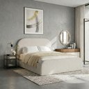 Ver imagem 1 de Cama King Valentina Confortável em Madeira Maciça e MDF Linho Off White Jasper Móveis