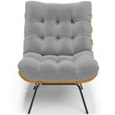 Ver imagem 3 de Kit 2 Poltronas Decorativas Sala de Estar Costela L02 Bouclê Cinza - Lyam Decor