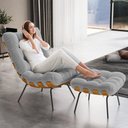 Ver imagem 2 de Kit 2 Poltronas Decorativas Sala de Estar Costela L02 Bouclê Cinza - Lyam Decor