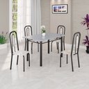Ver imagem 1 de Conjunto Sala de Jantar com 4 Cadeiras Lívia Preto/Bege