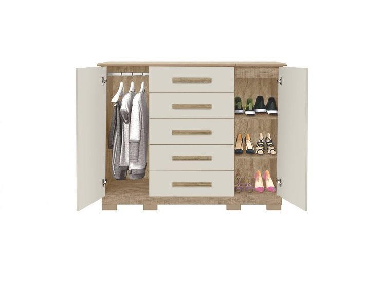Cômoda Sarah Diversos Ambientes Estilo Retrô Com Pés De Madeira - 3