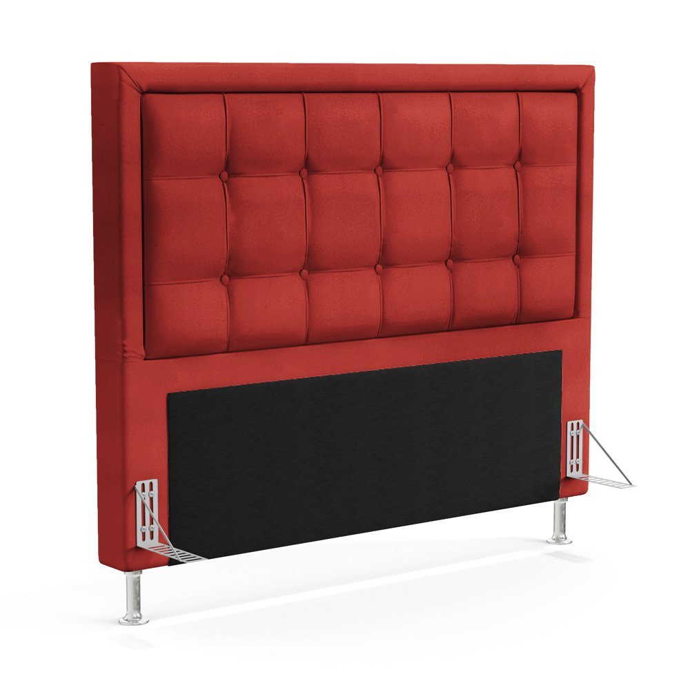 Cabeceira Taurus 160 para Cama Queen A-020 Couro Vermelho Aradecor - 1