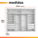 Ver imagem 4 de Guarda Roupas Casal com Espelho 2 Portas de Correr 6 Gavetas Modena