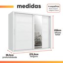 Ver imagem 3 de Guarda Roupas Casal com Espelho 2 Portas de Correr 6 Gavetas Modena