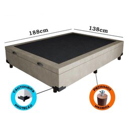 Cama Box Baú Casal Suede Bege - 2