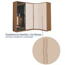 Ver imagem 5 de Guarda Roupa Modulado de Canto 5 Portas com Espelho 3 Peças Decor Marrom/Freijo/Off White