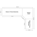 Ver imagem 4 de Guarda Roupa Modulado de Canto 5 Portas com Espelho 3 Peças Decor Marrom/Freijo/Off White