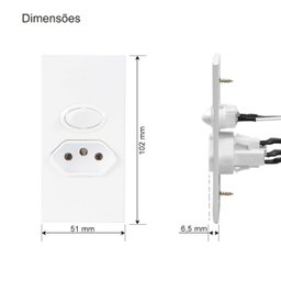 Interruptor com Tomada para Móveis Br Cm2-32 Margirius Cor:branco - 5