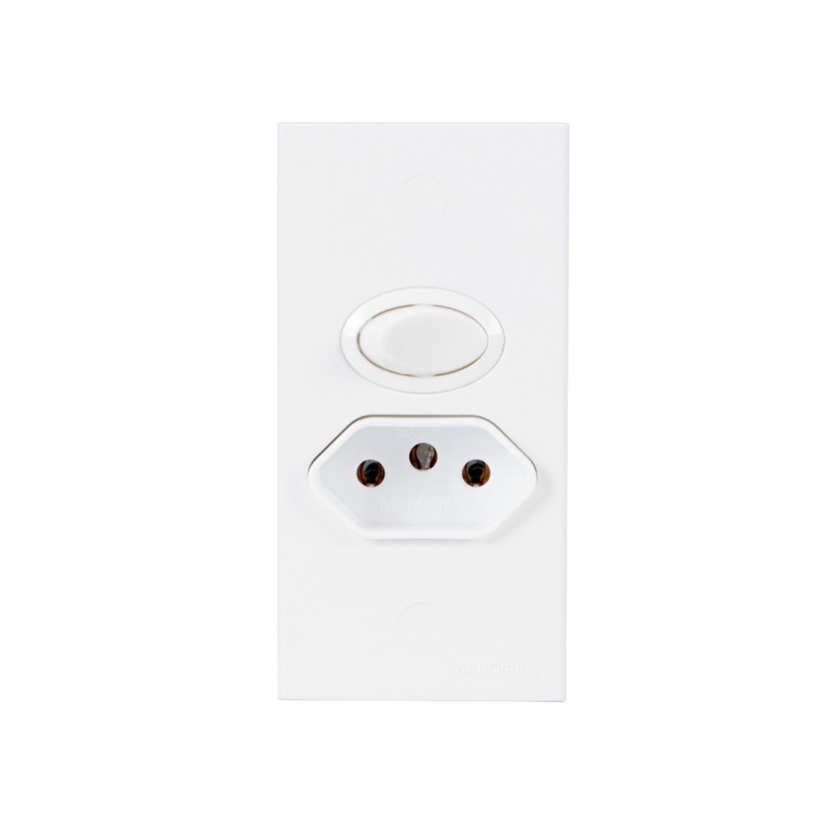 Interruptor com Tomada para Móveis Br Cm2-32 Margirius Cor:branco