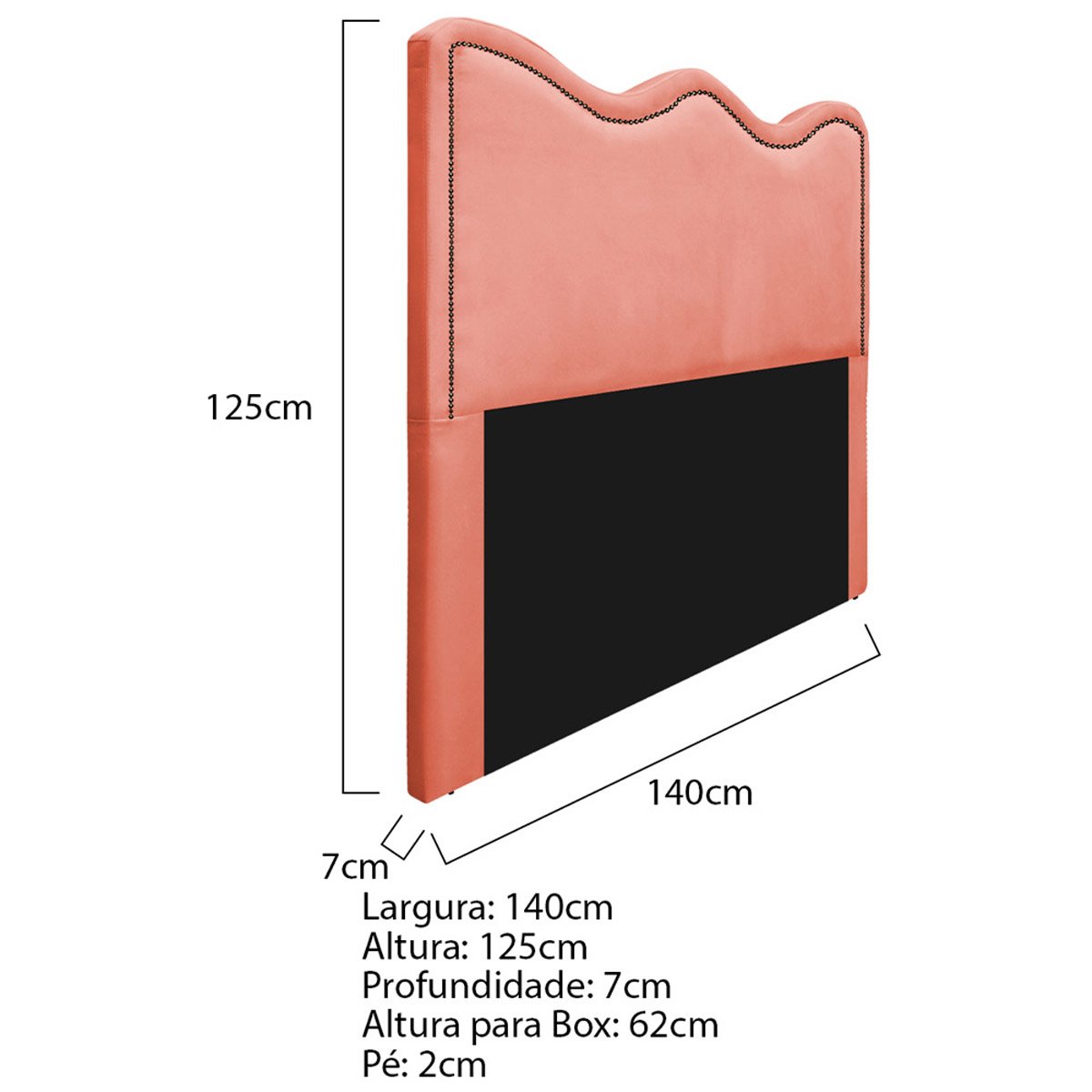 Cabeceira Casal Bari P02 140 cm para cama Box Suede - Amarena Móveis CABECEIRA CASAL CABECEIRA ESTOF - 9